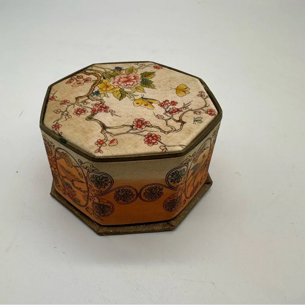 Shari Langlois New York Antique 1920's Powder Box Silk Powder Box Cherry